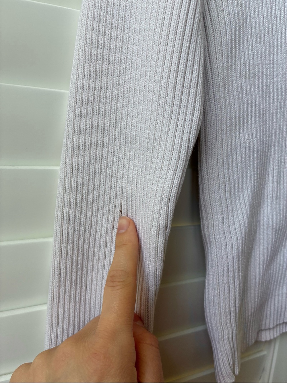 Vintage 80s polo jeans Ralph Lauren cream Rib-Knit Turtleneck Flag logo Patch S - Picture 13 of 14